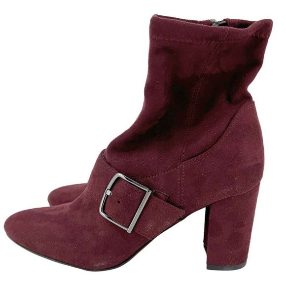Franco Sarto | Women's Eugenia Heeled Boots | Burgundy | Size 8 - Picture 4 of 9